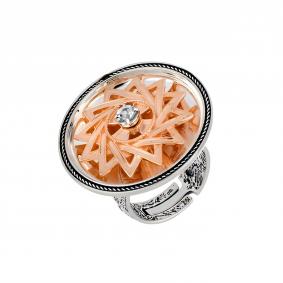 Кольцо из черненого серебра Иордань Р-КО-390 Эрцгамма с фианитом Р-КО-390 Эрцгамма фото